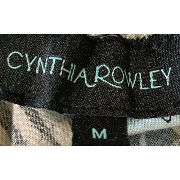 Cynthia Rowley Black White Tropical Palm Print Wrap Patterned Skirt Size Medium - Picture 11 of 13